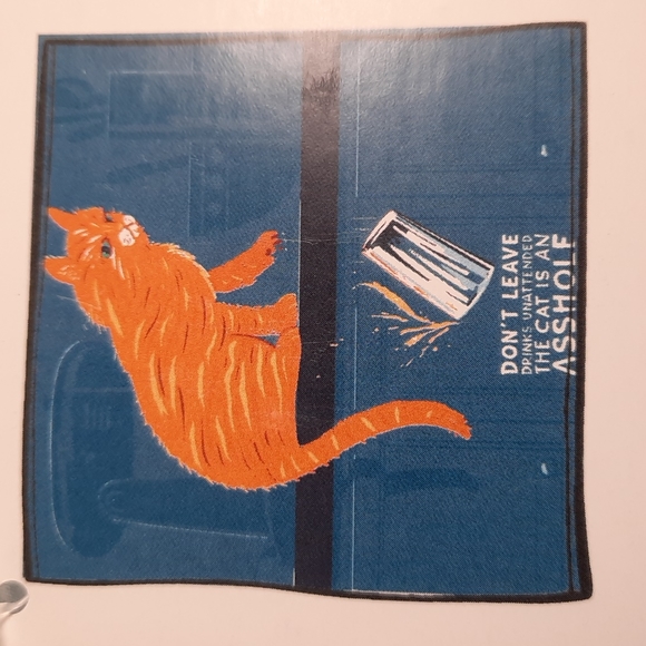 Cat Lover Gift Set Kitchen Dish Towel Coin Purse Nauty Mean Cat On Counter Funny - Picture 2 of 8